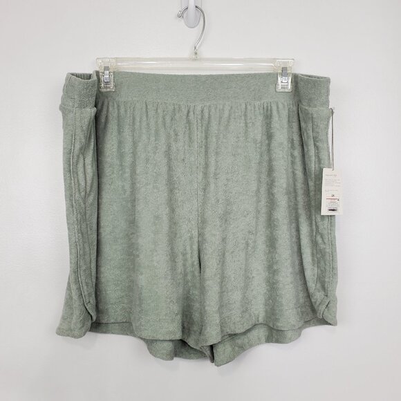 A New Day Green Terry Cloth Casual Lounge Shorts NWT NEW Size 2X - Picture 12 of 12